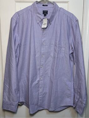 J. Crew Men’s Light Purple Button-Down Flex Oxford Slim Fit Shirt Large NWT